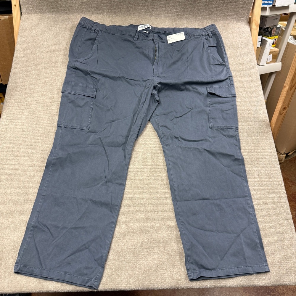MSRP $54 Arizona Jean Co Mens 4XL Tall Ombre Blue Loose Fit Flex Cargo Pants